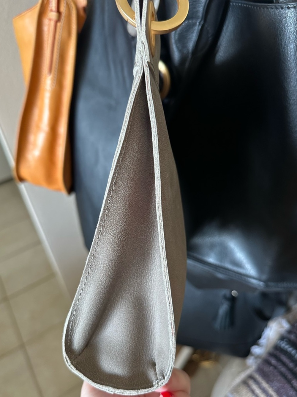 NWOT Hammitt $425 Tony Medium Pewter Leather Shoulder Crossbody Bag - Picture 13 of 16